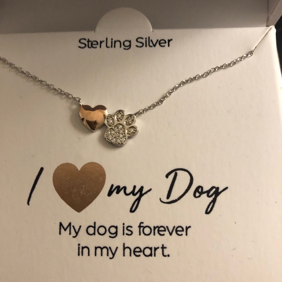 Sterling Silver Necklace - I Love My Dog - Picture 3 of 3